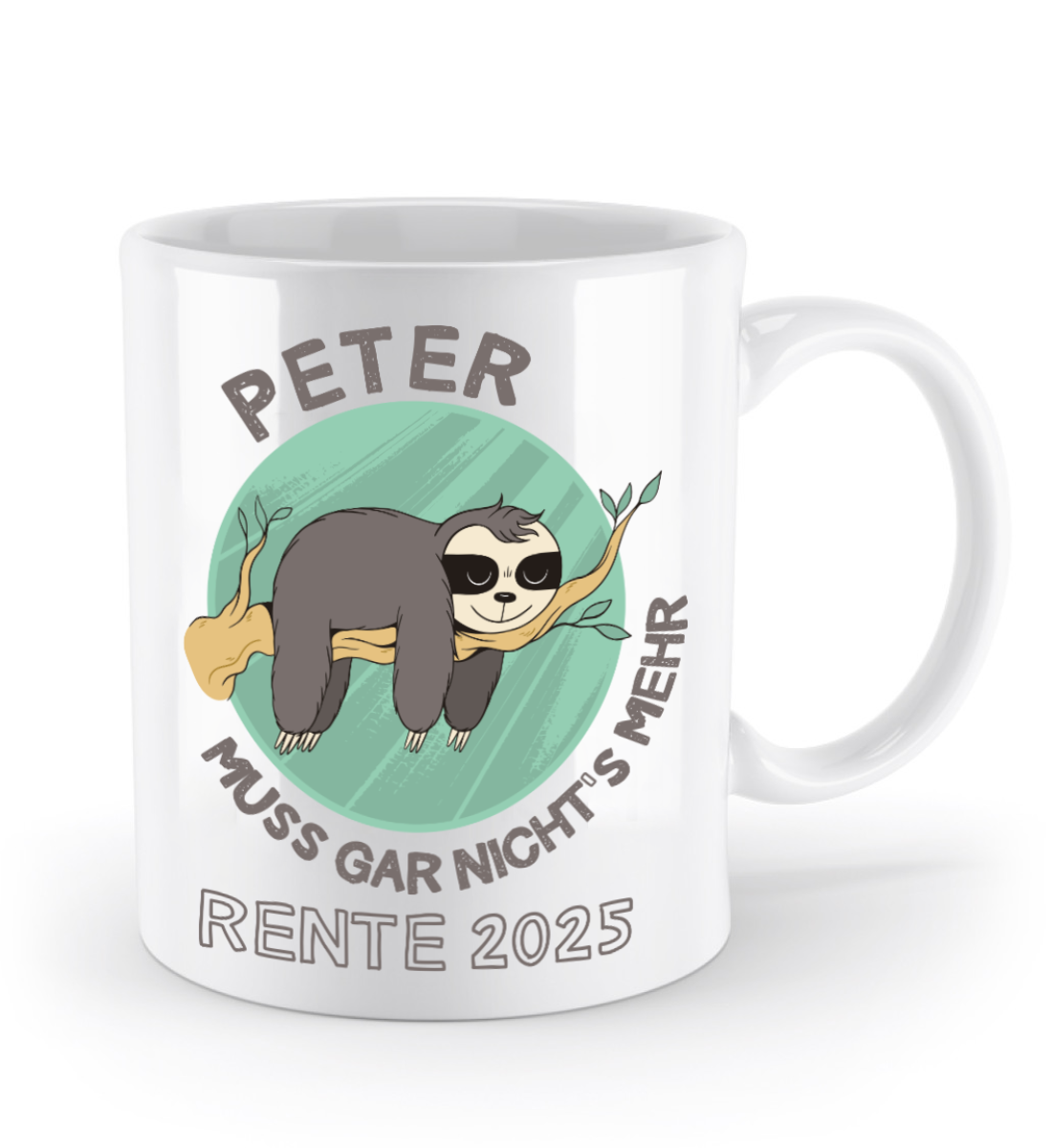 Renten Tasse mit Faultier - personalisiert mit Jahr & Name | Schollys - Schollys