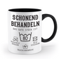 Geburtstagstasse mit Spruch – „Schonend behandeln, das gute Stück ist [Alter]“