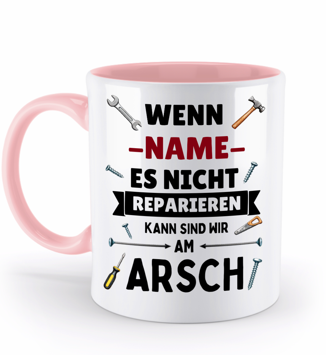 Humorvolle Tasse für Handwerker – Mit Namen personalisierbar - Schollys