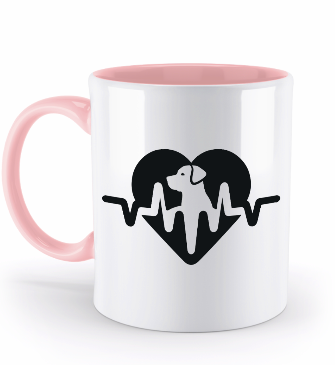 Tasse Herzschlag mit Hund im Herzen – liebevolles Design für Hundehalter (black) | Schollys - Schollys