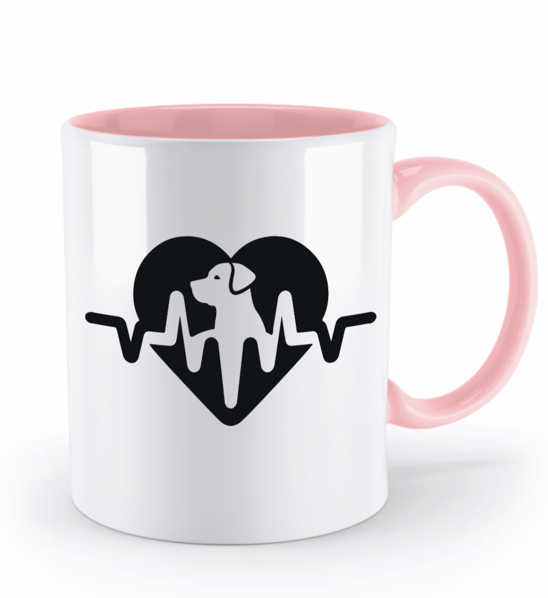 Tasse Herzschlag mit Hund im Herzen – liebevolles Design für Hundehalter (black) | Schollys - Schollys