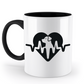 Tasse Herzschlag mit Hund im Herzen – liebevolles Design für Hundehalter (black) | Schollys - Schollys
