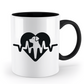 Tasse Herzschlag mit Hund im Herzen – liebevolles Design für Hundehalter (black) | Schollys - Schollys