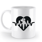 Tasse Herzschlag mit Hund im Herzen – liebevolles Design für Hundehalter (black) | Schollys - Schollys