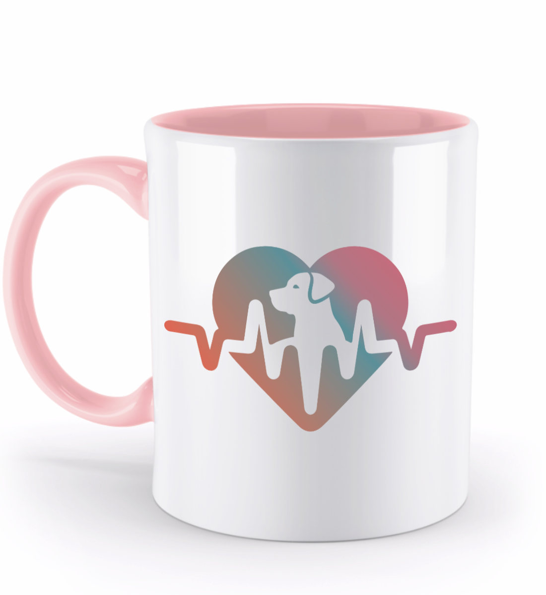Tasse Herzschlag mit Hund im Herzen – liebevolles Design für Hundehalter (color) | Schollys (Kopie) - Schollys