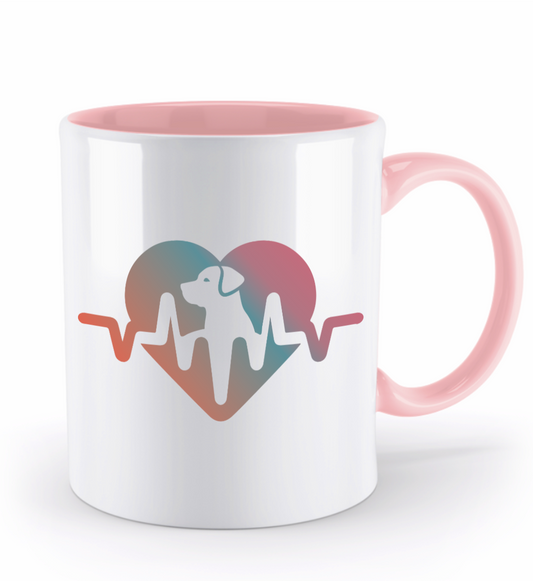 Tasse Herzschlag mit Hund im Herzen – liebevolles Design für Hundehalter (color) | Schollys (Kopie) - Schollys