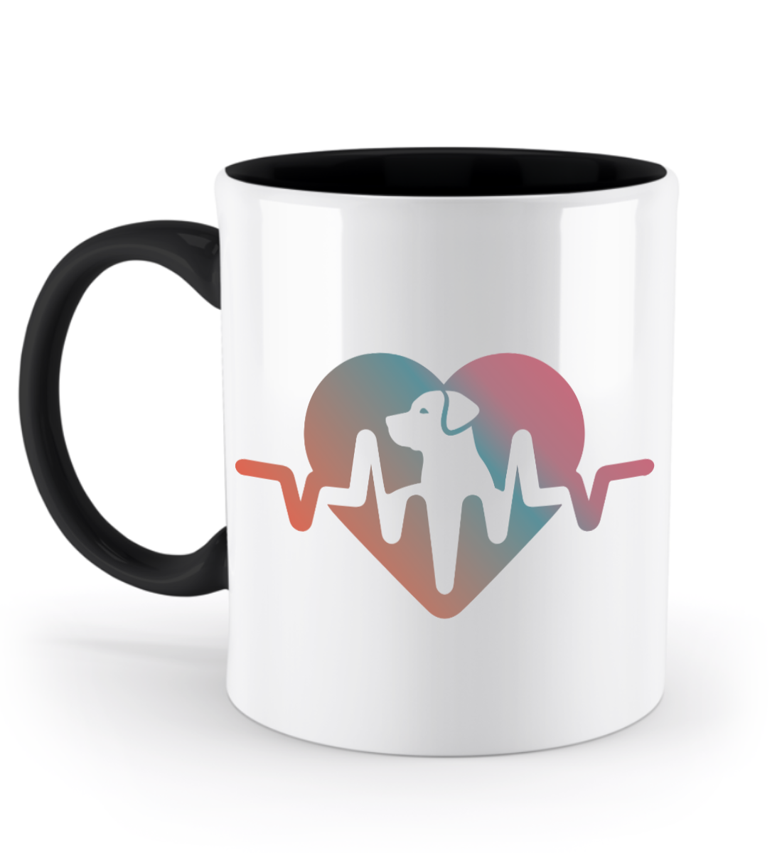 Tasse Herzschlag mit Hund im Herzen – liebevolles Design für Hundehalter (color) | Schollys (Kopie) - Schollys