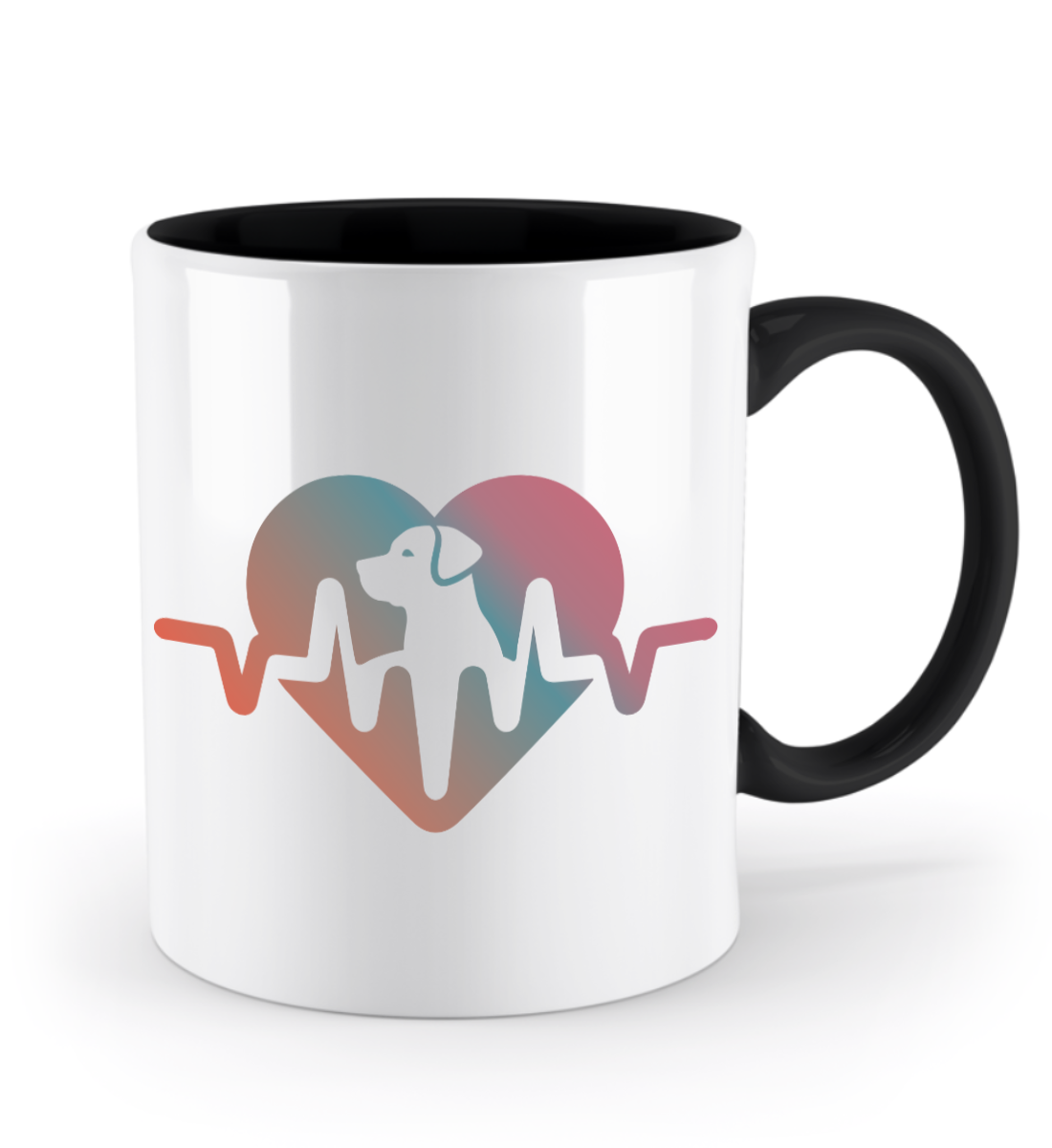 Tasse Herzschlag mit Hund im Herzen – liebevolles Design für Hundehalter (color) | Schollys (Kopie) - Schollys