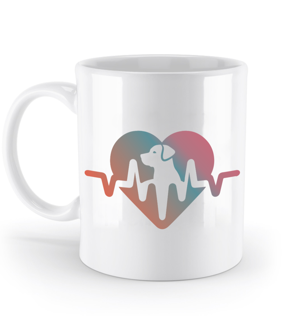 Tasse Herzschlag mit Hund im Herzen – liebevolles Design für Hundehalter (color) | Schollys (Kopie) - Schollys
