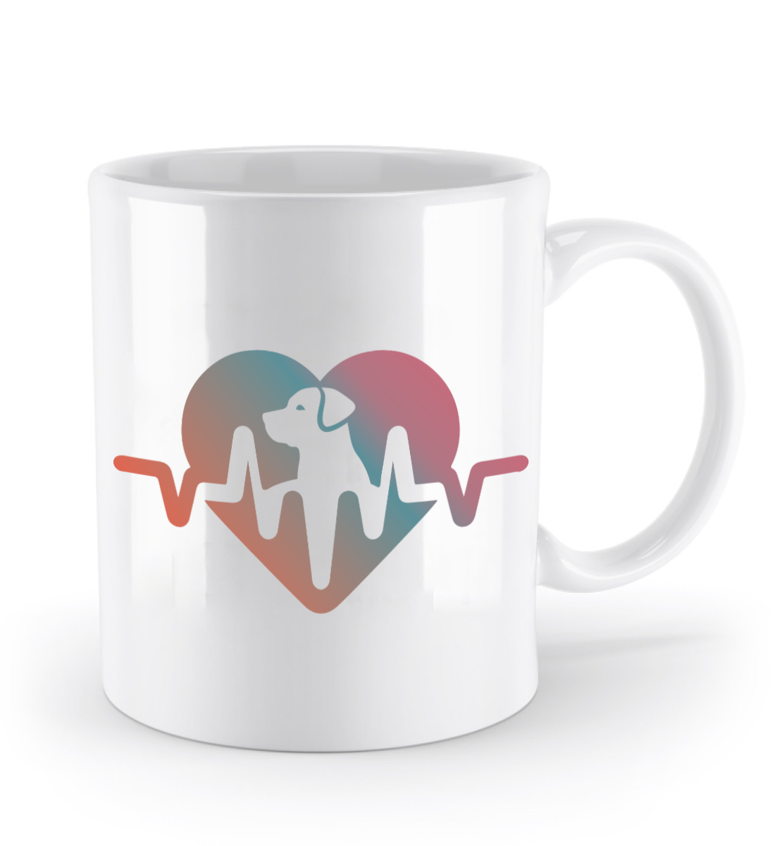 Tasse Herzschlag mit Hund im Herzen – liebevolles Design für Hundehalter (color) | Schollys (Kopie) - Schollys