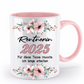 Tasse Rentnerin - personalisiert mit Jahr oder Name - blumig - Schollys