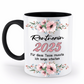 Tasse Rentnerin - personalisiert mit Jahr oder Name - blumig - Schollys