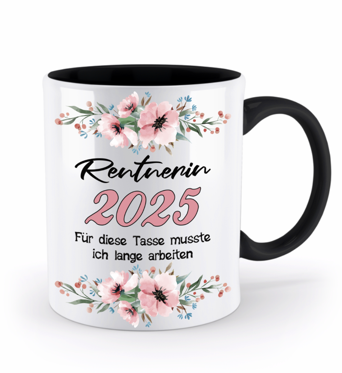 Tasse Rentnerin - personalisiert mit Jahr oder Name - blumig - Schollys