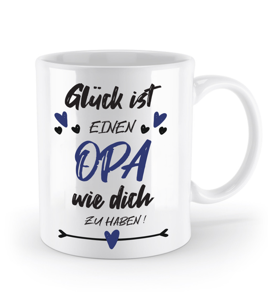 Tasse mit Spruch - "Glück ist einen Opa wie dich zu haben!" - Geschenktasse, Geschenkidee, Fototasse