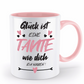 Tasse mit Spruch - "Glück ist eine Tante wie dich zu haben!" - Geschenktasse, Geschenkidee, Fototasse - Schollys