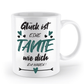 Tasse mit Spruch - "Glück ist eine Tante wie dich zu haben!" - Geschenktasse, Geschenkidee, Fototasse - Schollys