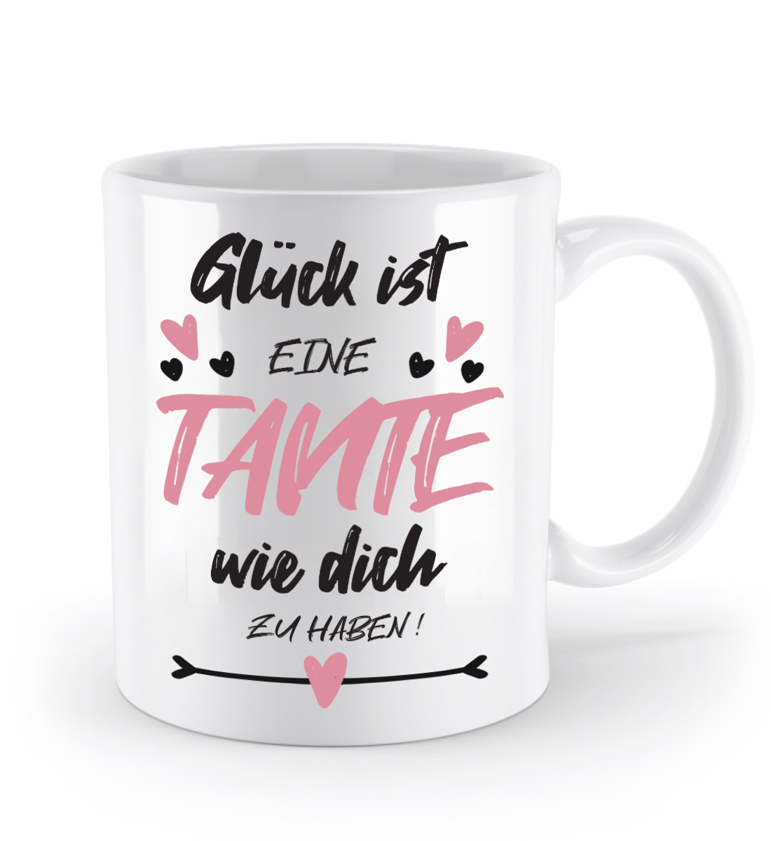 Tasse mit Spruch - "Glück ist eine Tante wie dich zu haben!" - Geschenktasse, Geschenkidee, Fototasse - Schollys
