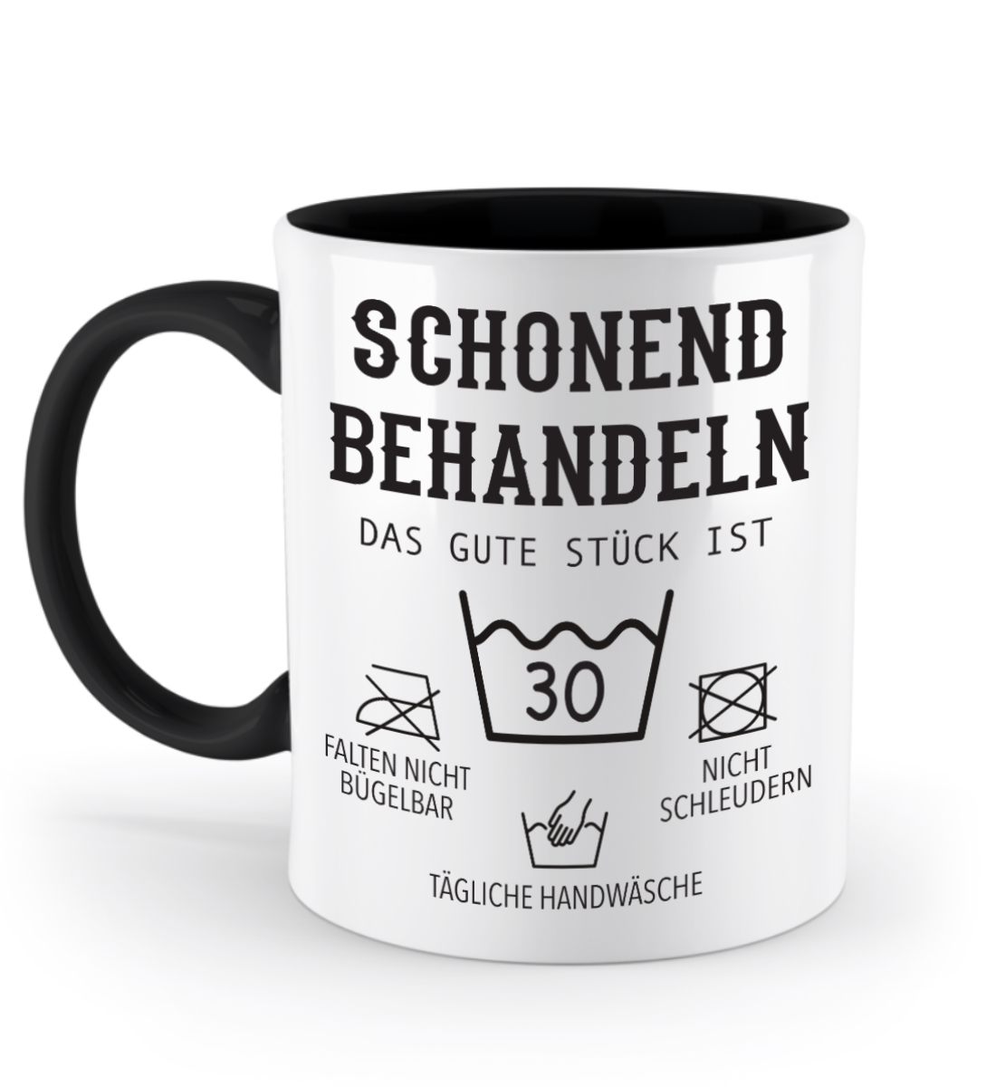 Geburtstagstasse mit Spruch – „Schonend behandeln, das gute Stück ist [Alter]“
