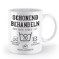 Geburtstagstasse mit Spruch – „Schonend behandeln, das gute Stück ist [Alter]“