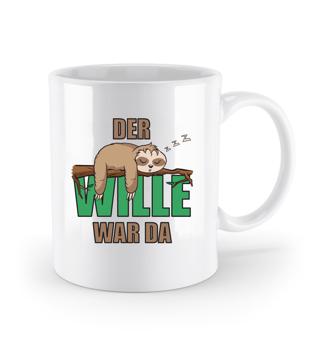 Faultier - Der Wille war da!  - Standard Tasse