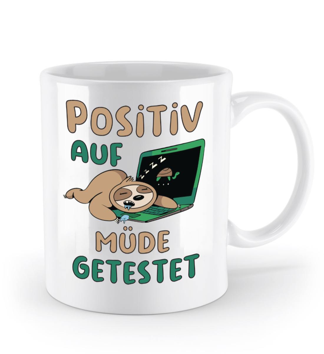 Tasse Faultier  – "positiv auf müde getestet" | Schollys - Schollys