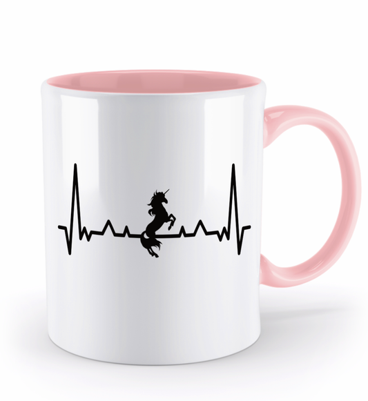 Tasse Einhorn mit Herzschlag – personalisierbar mit Namen für kleine & große Träumer | Schollys - Schollys