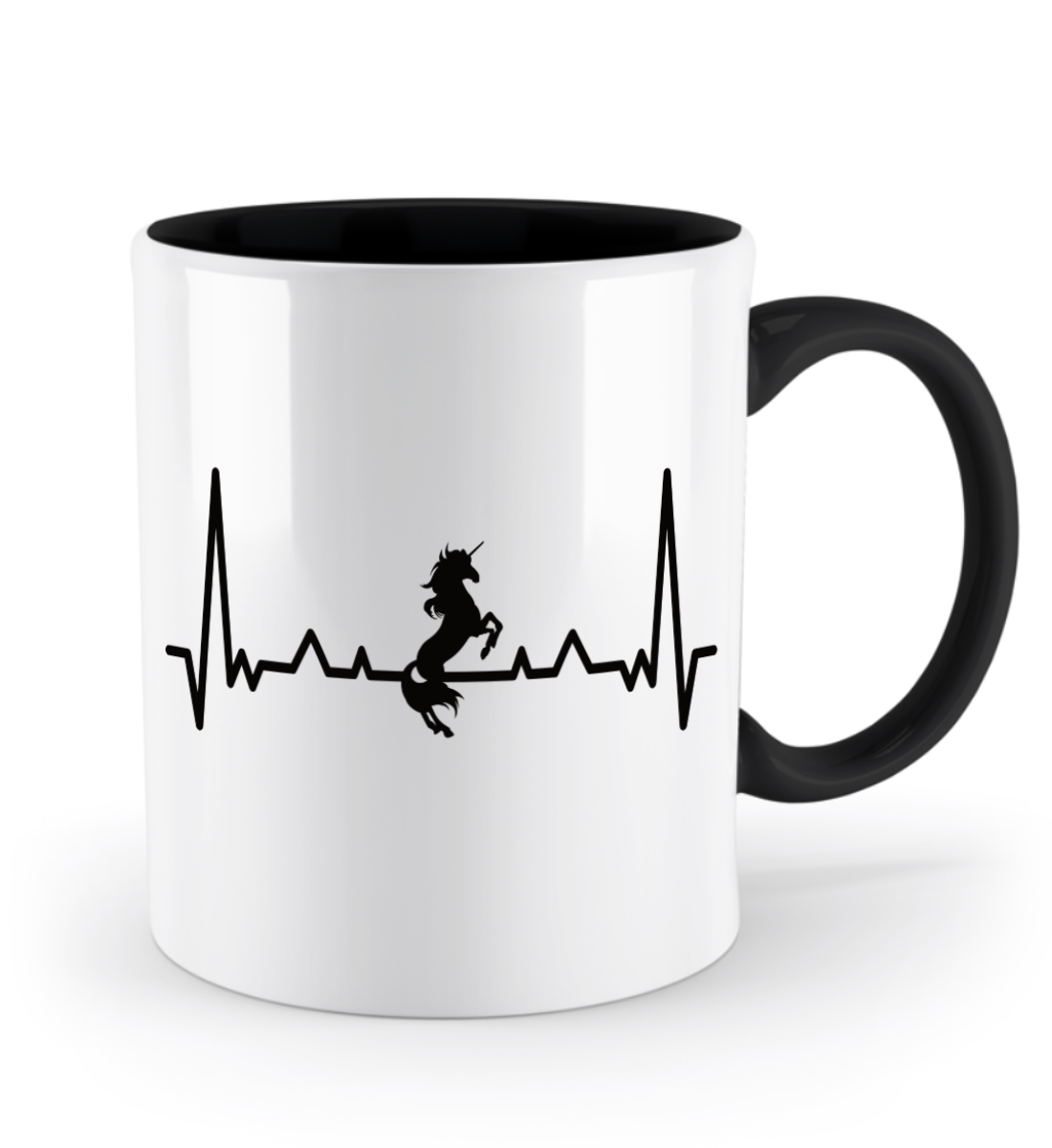 Tasse Einhorn mit Herzschlag – personalisierbar mit Namen für kleine & große Träumer | Schollys - Schollys
