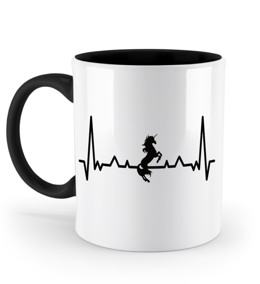 Tasse Einhorn mit Herzschlag – personalisierbar mit Namen für kleine & große Träumer | Schollys - Schollys