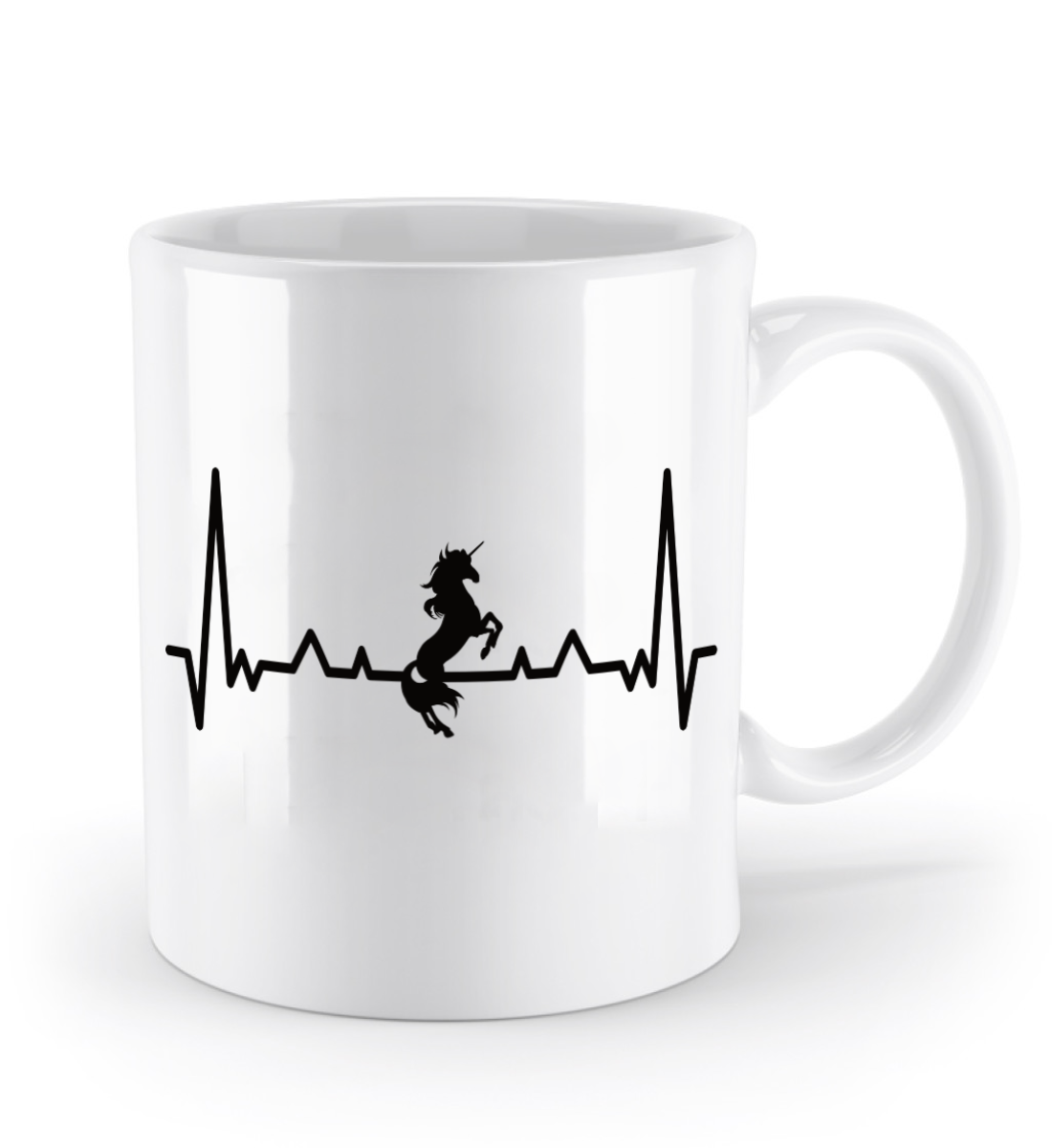 Tasse Einhorn mit Herzschlag – personalisierbar mit Namen für kleine & große Träumer | Schollys - Schollys