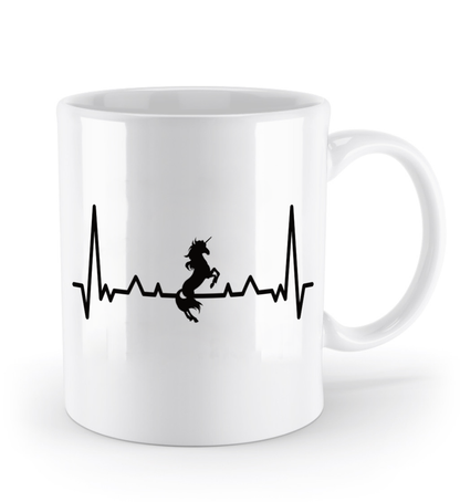 Tasse Einhorn mit Herzschlag – personalisierbar mit Namen für kleine & große Träumer | Schollys - Schollys