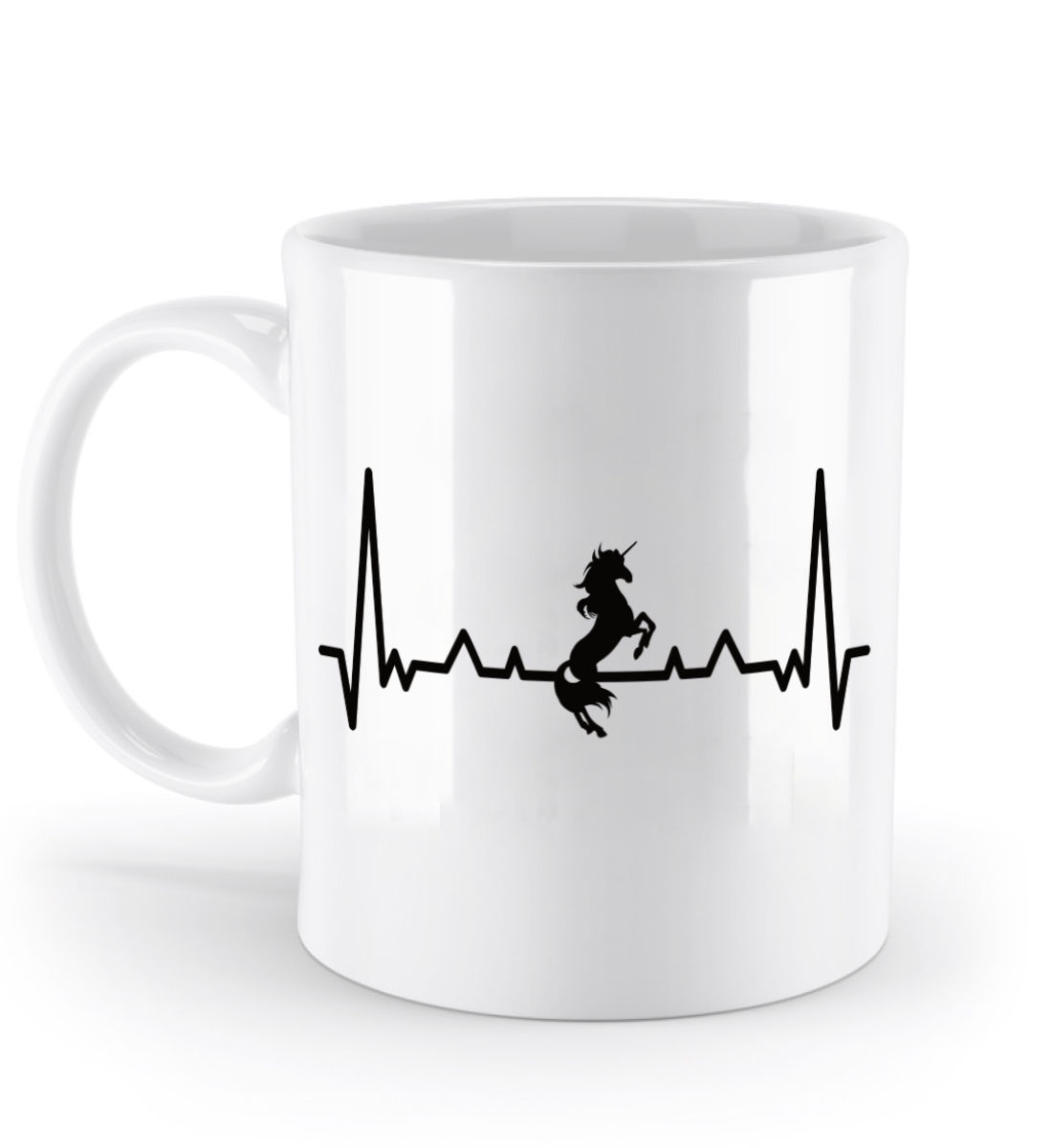 Tasse Einhorn mit Herzschlag – personalisierbar mit Namen für kleine & große Träumer | Schollys - Schollys