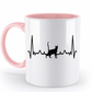 Tasse mit Herzschlag und Katze – personalisierbar mit Namen für Katzenliebhaber | Schollys - Schollys