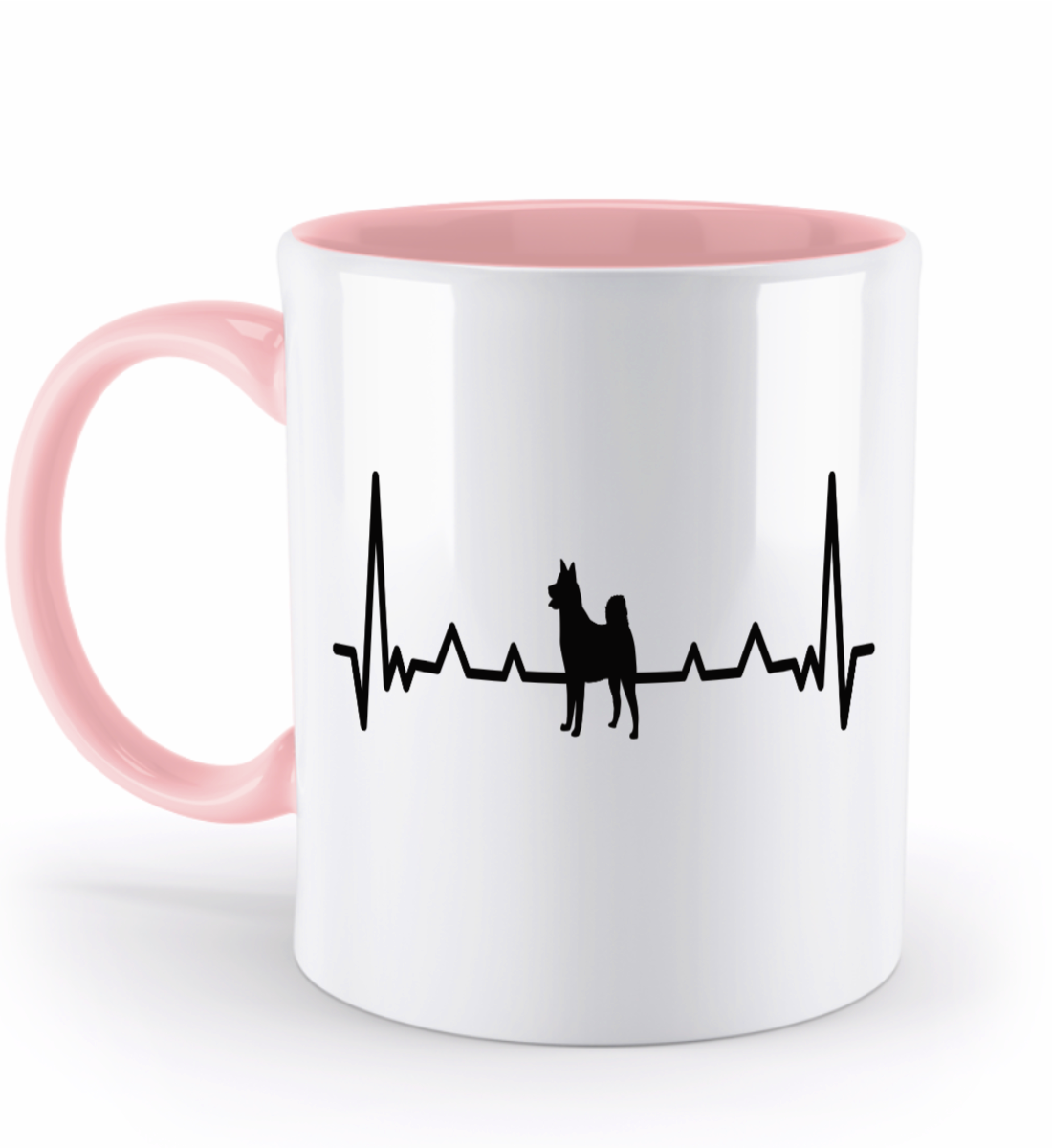Tasse personalisiert mit Herzschlag und Hundesilhouette – Geschenk für Hundehalter mit Namen | Schollys - Schollys