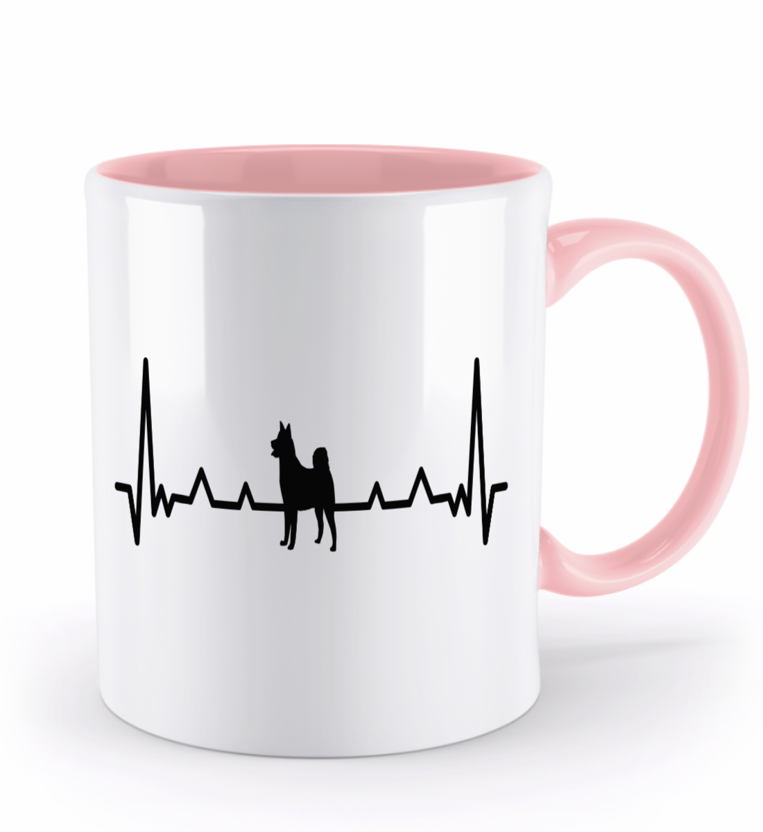 Tasse personalisiert mit Herzschlag und Hundesilhouette – Geschenk für Hundehalter mit Namen | Schollys - Schollys