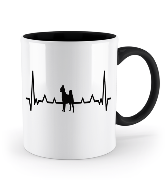 Tasse personalisiert mit Herzschlag und Hundesilhouette – Geschenk für Hundehalter mit Namen | Schollys - Schollys