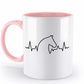 Tasse mit Herzschlag und Pferdekopf – personalisierbar mit Namen für Pferdeliebhaber | Schollys - Schollys