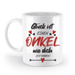 Tasse mit Spruch - "Glück ist einen Onkel wie dich zu haben!" - Geschenktasse, Geschenkidee, Fototasse - Schollys