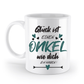 Tasse mit Spruch - "Glück ist einen Onkel wie dich zu haben!" - Geschenktasse, Geschenkidee, Fototasse - Schollys