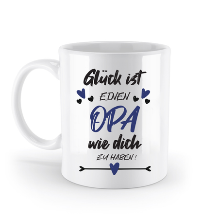 Tasse mit Spruch - "Glück ist einen Opa wie dich zu haben!" - Geschenktasse, Geschenkidee, Fototasse - Schollys