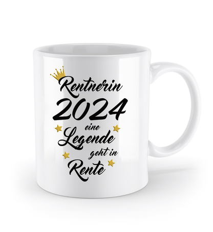 Tasse Rentnerin - eine Legende geht in Rente - personalisiert mit Jahr oder Name - Schollys