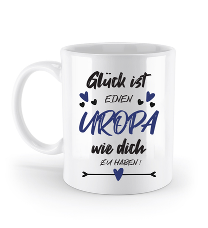 Tasse mit Spruch - "Glück ist einen Uropa wie dich zu haben!" - Geschenktasse, Geschenkidee, Fototasse - Schollys