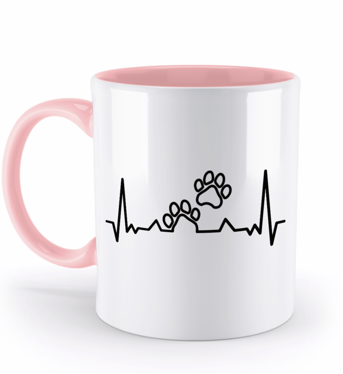 Tasse mit Herzschlag und zwei Pfoten – personalisierbar mit Namen für Tierliebhaber | Schollys - Schollys
