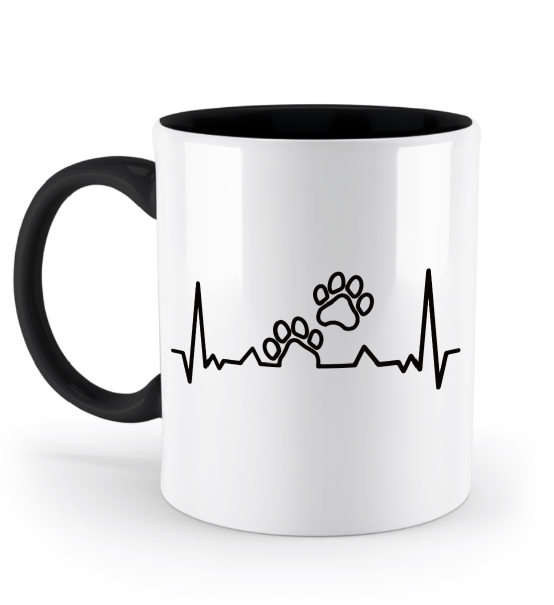 Tasse mit Herzschlag und zwei Pfoten – personalisierbar mit Namen für Tierliebhaber | Schollys - Schollys