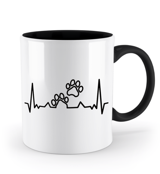 Tasse mit Herzschlag und zwei Pfoten – personalisierbar mit Namen für Tierliebhaber | Schollys - Schollys