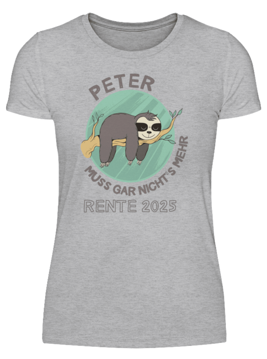 Damen T-Shirt Rente, Faultier - personalisiert mit Jahr & Name | Schollys - Schollys