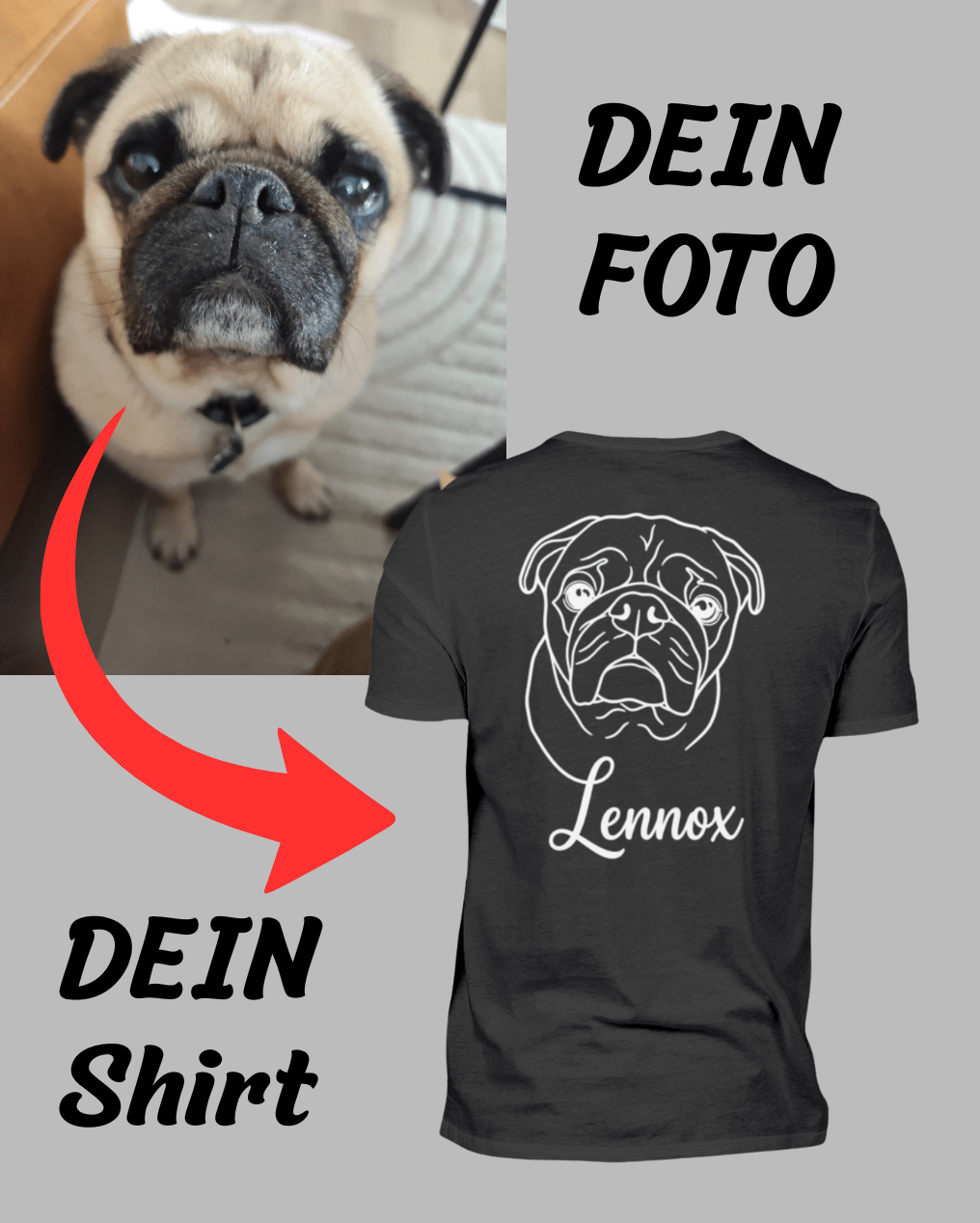 Hundepapa T-Shirt mit Haustier – Personalisiert - Herren Shirt - Schollys