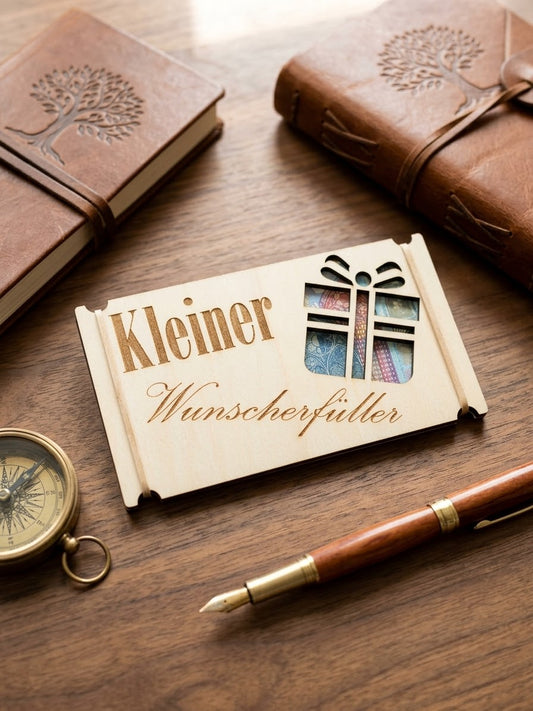 Holz-Geldkarte „Kleiner Wunscherfüller" | Schollys - Schollys