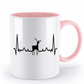 Tasse mit Herzschlag und Hirsch – personalisierbar mit Namen für Jäger und Naturliebhaber | Schollys - Schollys