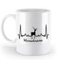 Tasse mit Herzschlag und Hirsch – personalisierbar mit Namen für Jäger und Naturliebhaber | Schollys - Schollys