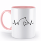 Tasse mit Herzschlag und Pferdekopf – personalisierbar mit Namen für Pferdeliebhaber | Schollys - Schollys